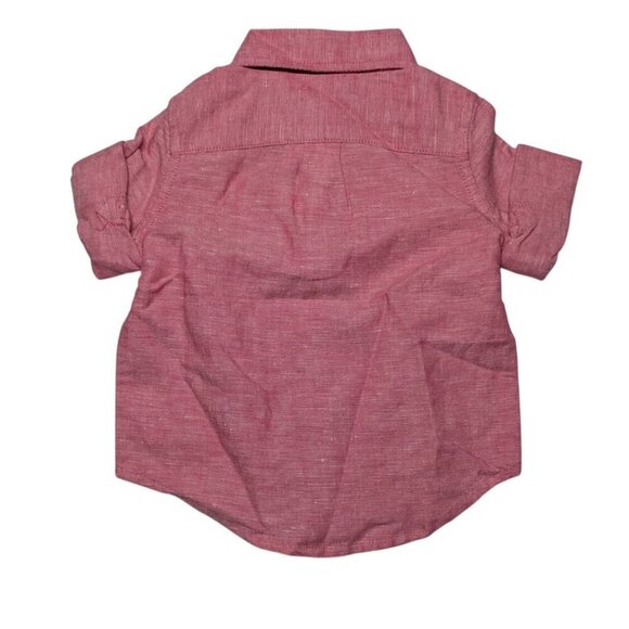 Janie and Jack Linen Blend Button Up Preppy Family Photo Size Baby 3-6 months - Picture 5 of 9